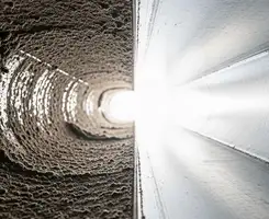 air duct cleaning services showing interior duct system inspection and cleaning in Indianapolis, IN